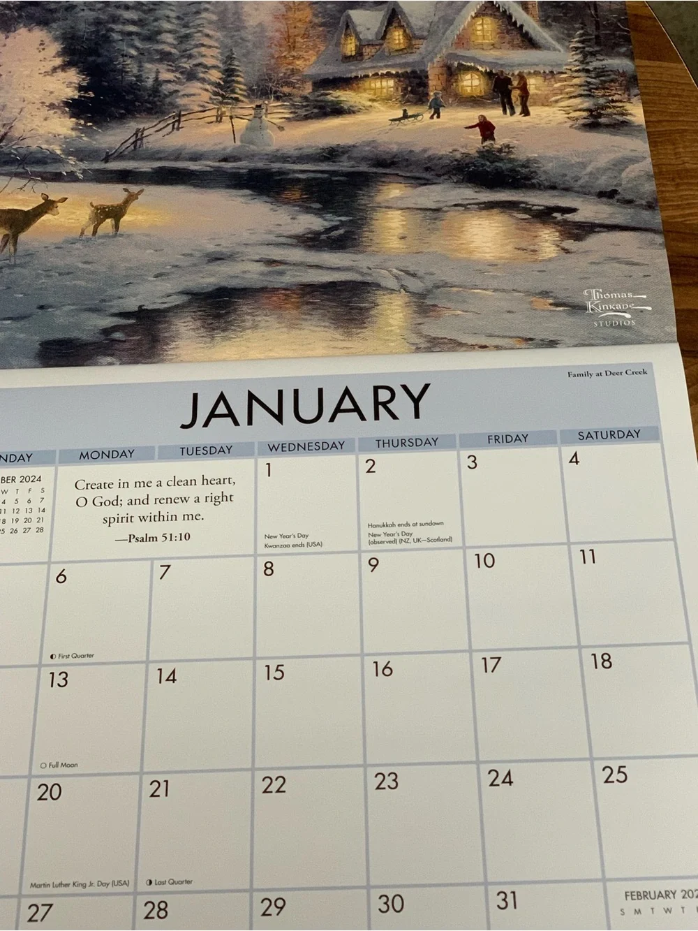 Thomas Kinkade Studios 2026 Deluxe Wall Calendar - Clean & No Writing